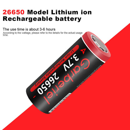 Durable 26650 flat top rechargeable Li-ion 3.7V batteries, 2-pack survival gear
