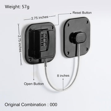 Child safety 2-pack combination locks for fridges, cabinets & drawers. Universal adhesive child proof security.