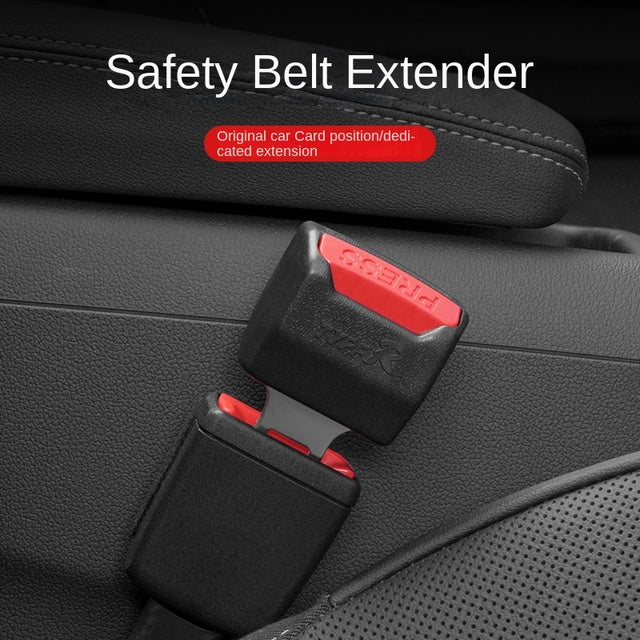 Universal fit 2-pack car seat belt extender clips, essential auto accessory for safety and comfort.