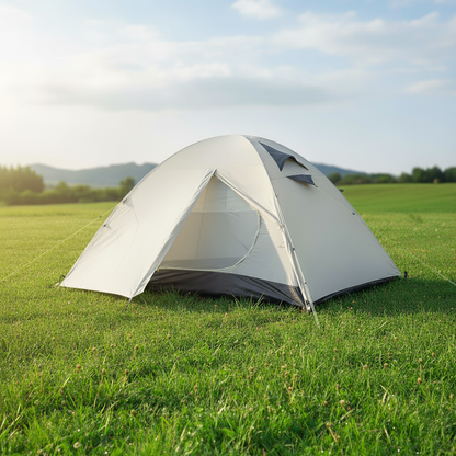 Reliable 2-person camping tent, freestanding design for stability in various environments.