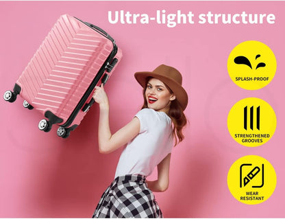 Durable Rosemont 20" hardshell luggage featuring an integrated secure lock for peace of mind while traveling.