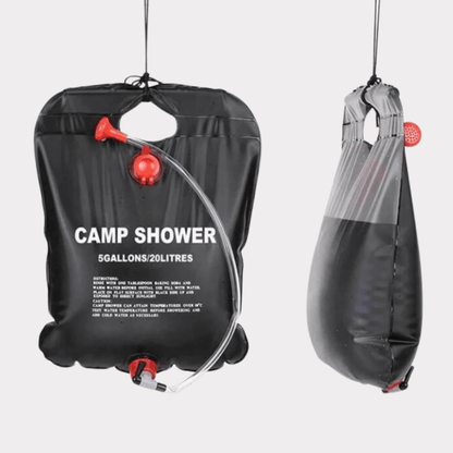 Unisex solar heated camp shower bag, 20 liter, ideal for hiking and travel gear