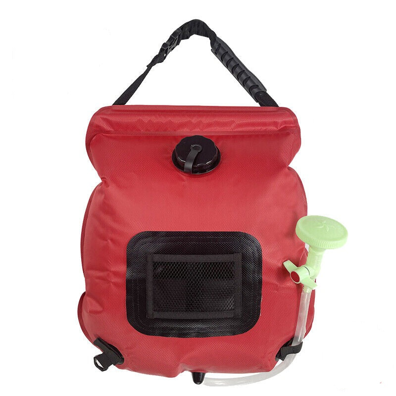 Camping shower bag, 20L capacity, solar powered for hot water anywhere outdoors
