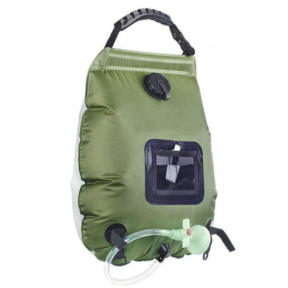 Eco-friendly 20L solar shower bag, providing warm water for outdoor adventures