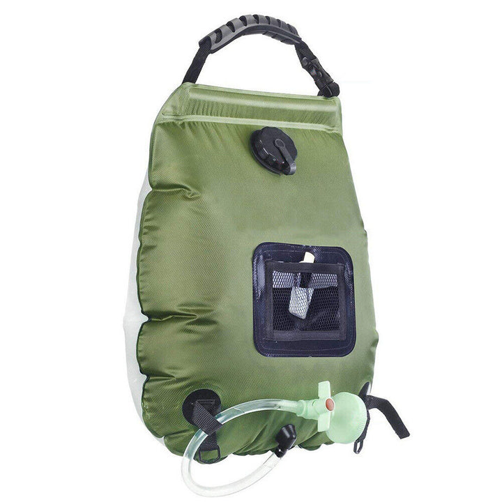 Eco-friendly 20L solar shower bag, providing warm water for outdoor adventures
