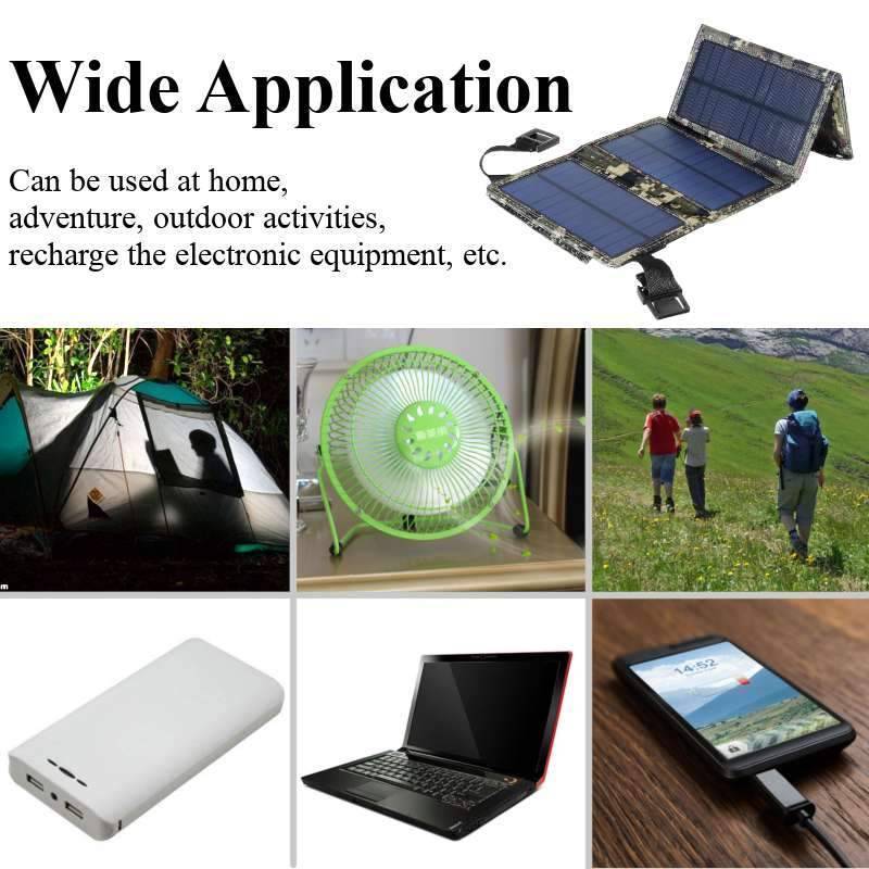 High-efficiency 20W portable solar panel, black, ensures emergency solar and mobile device charging