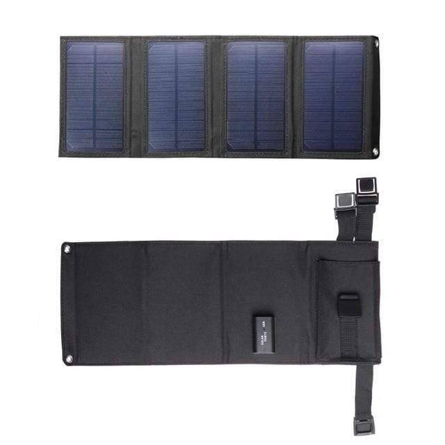Foldable 20W monocrystalline solar panel, black, a reliable portable power source for outdoor enthusiasts
