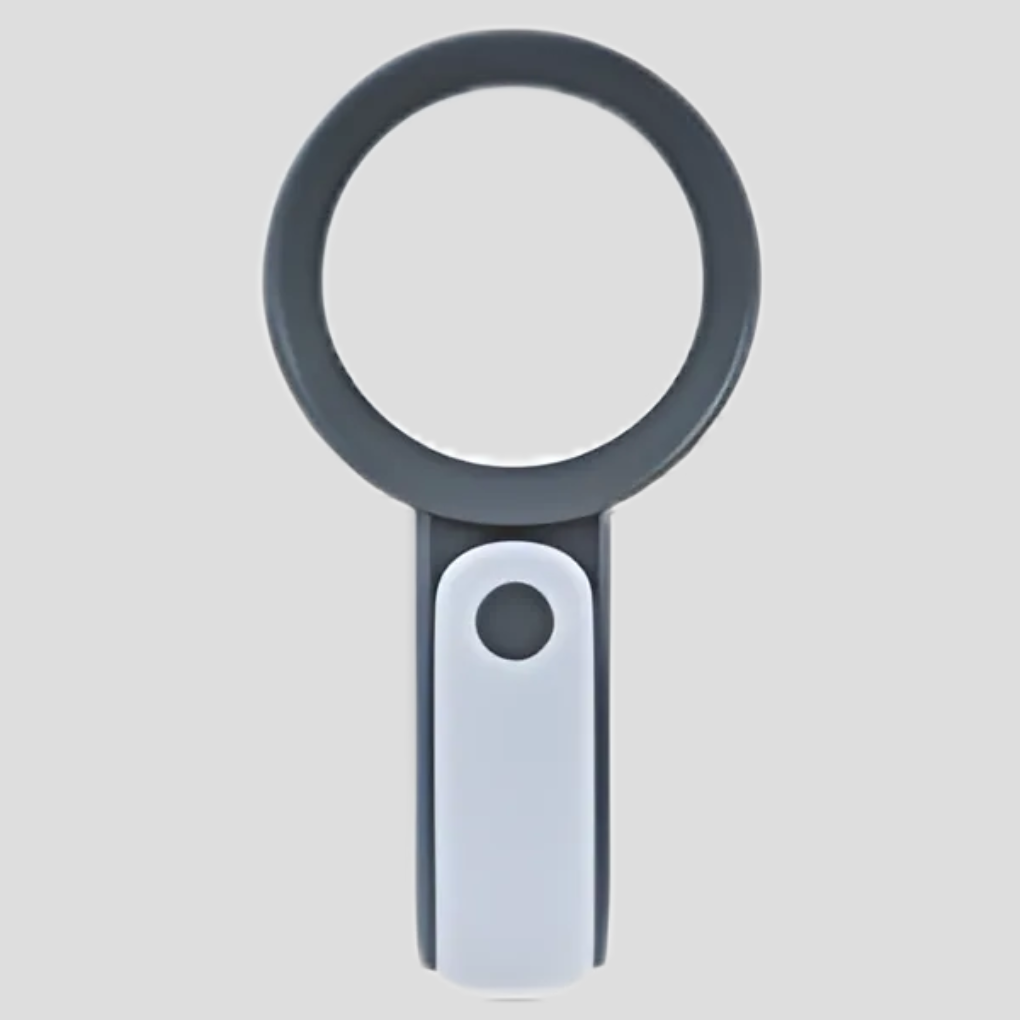 Handheld 20x magnifier for clear vision, ideal for hobbies, detailed inspection, and reading small print.