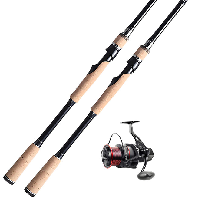 Ergonomic design spinning reel with 22lb drag, comfortable for long fishing trips