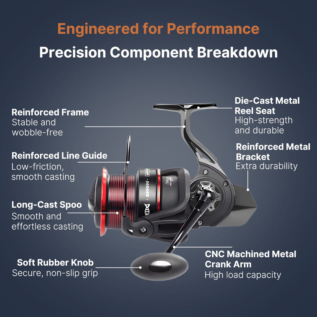 High-performance spinning reel, 22lb drag for demanding fresh and saltwater fishing