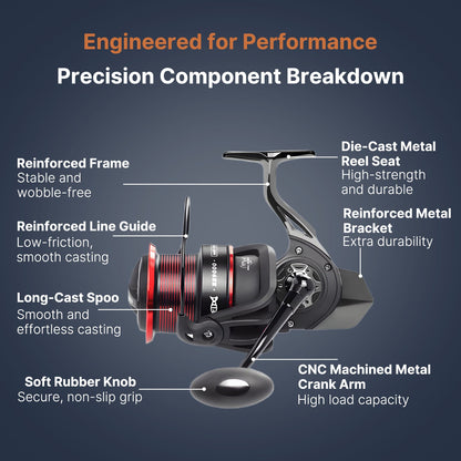High-performance spinning reel, 22lb drag for demanding fresh and saltwater fishing
