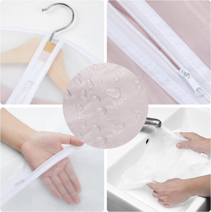 Reusable 24-pack PEVA clothing protector bags for closet organization, keeping clothes fresh & dust-free.