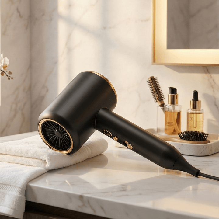 2400W ionic hair dryer for fast, frizz-free styling & smooth, professional results. Unisex beauty tool.