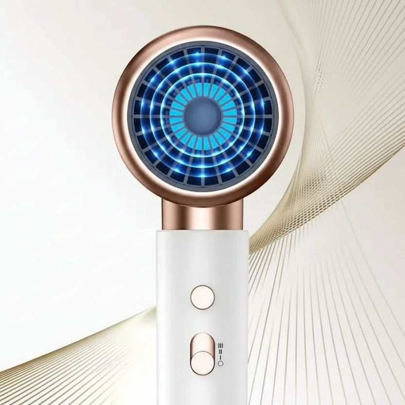 Ergonomic unisex 2400W ionic hair dryer for effective, fast drying & smooth, frizz-free hair styling.