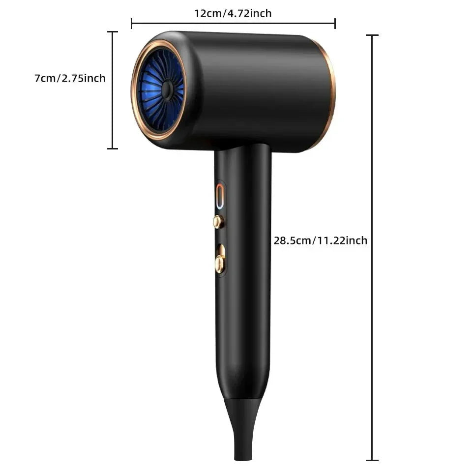 Unisex 2400W ionic hair dryer for fast, smooth, frizz-free hair styling. Professional beauty tool.