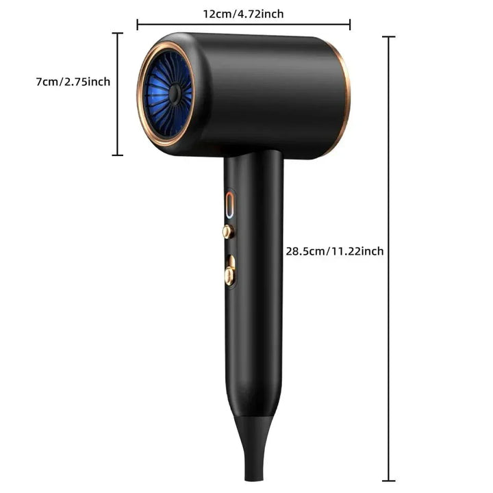 Unisex 2400W ionic hair dryer for fast, smooth, frizz-free hair styling. Professional beauty tool.