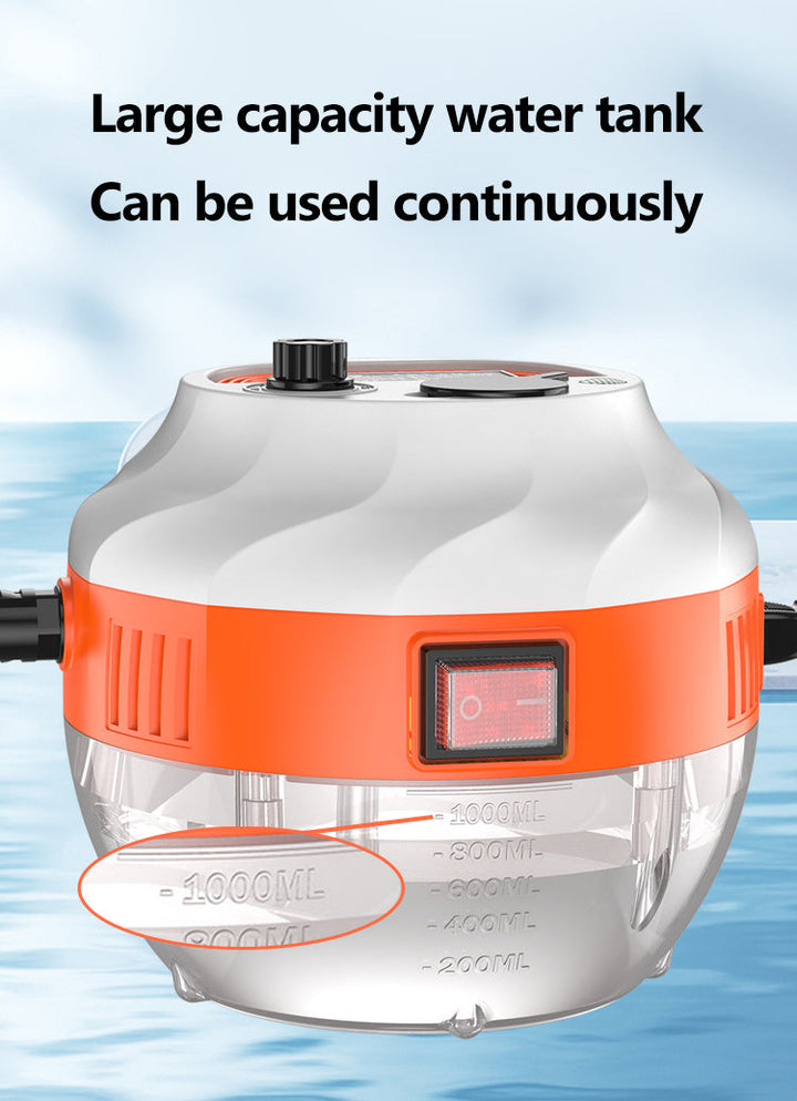 2800W powerful high-pressure steam cleaner for robust home cleaning and car detailing tasks.