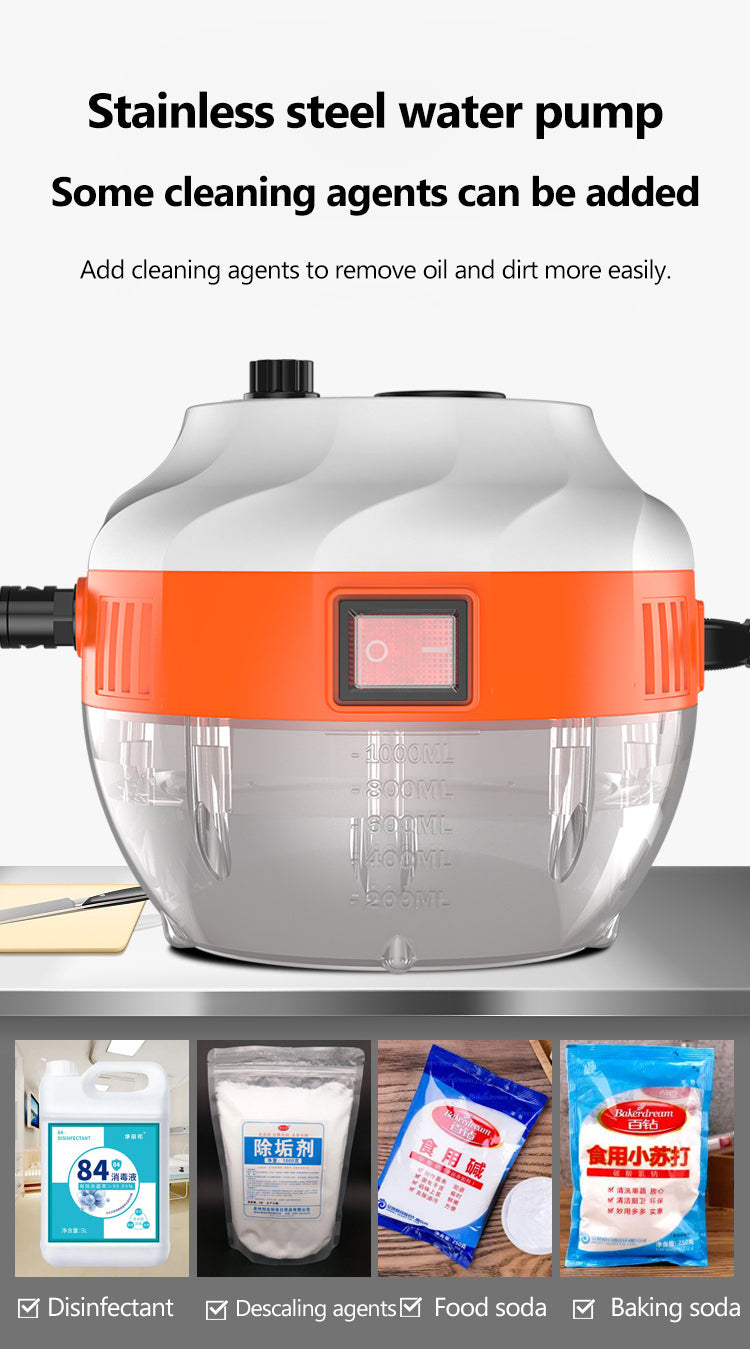 2800W high-pressure steam cleaner for deep cleaning kitchen appliances, grout, and surfaces.