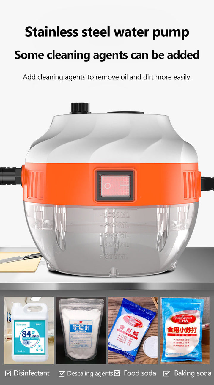 2800W high-pressure steam cleaner for deep cleaning kitchen appliances, grout, and surfaces.