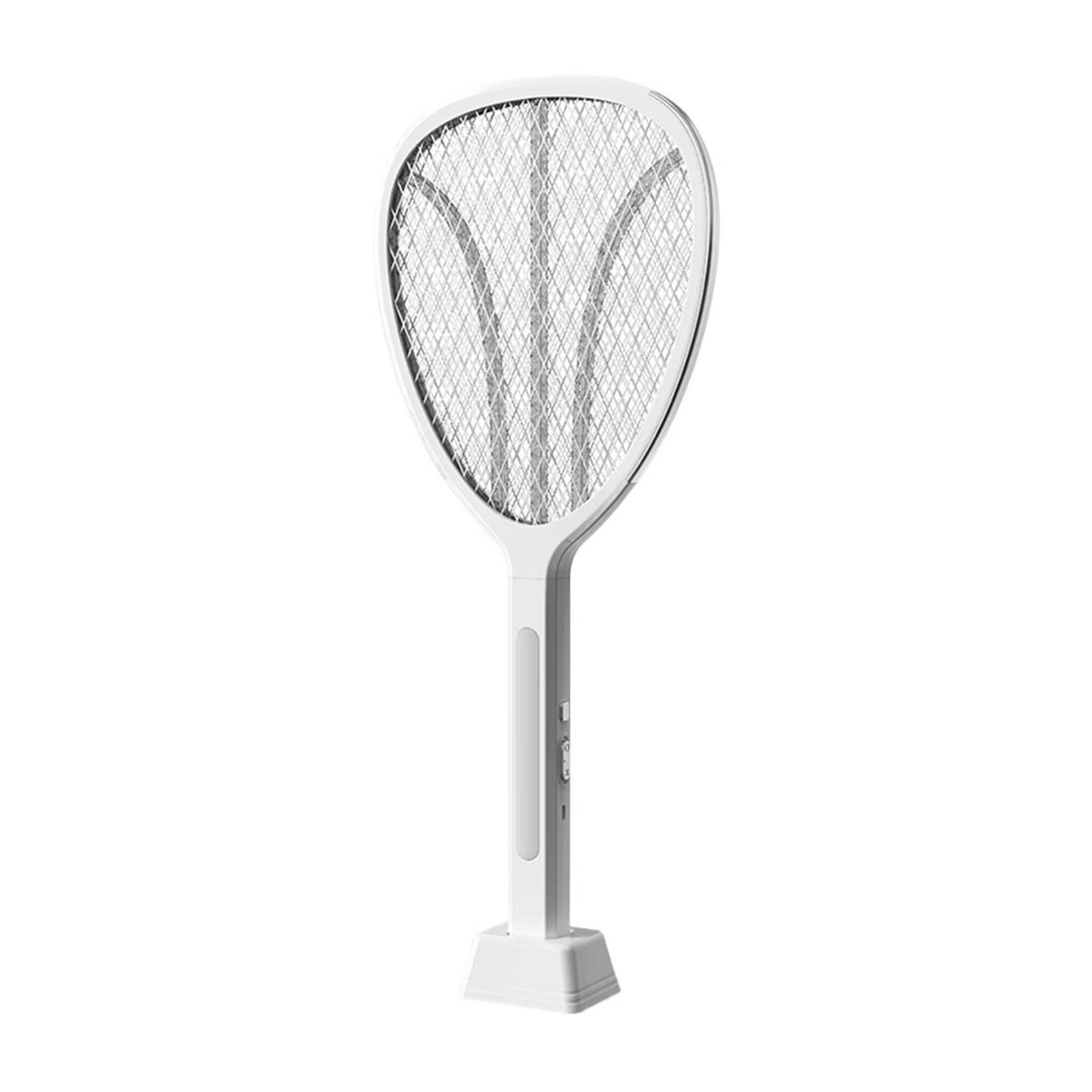 Handheld electric fly swatter and bug zapper, 3-in-1. USB-C rechargeable for efficient insect pest control.