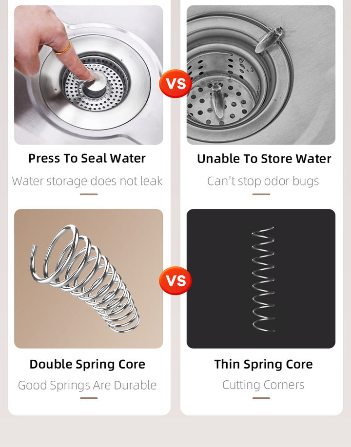 Durable kitchen sink drain strainer and stopper, perfect for clog prevention and clean drains.