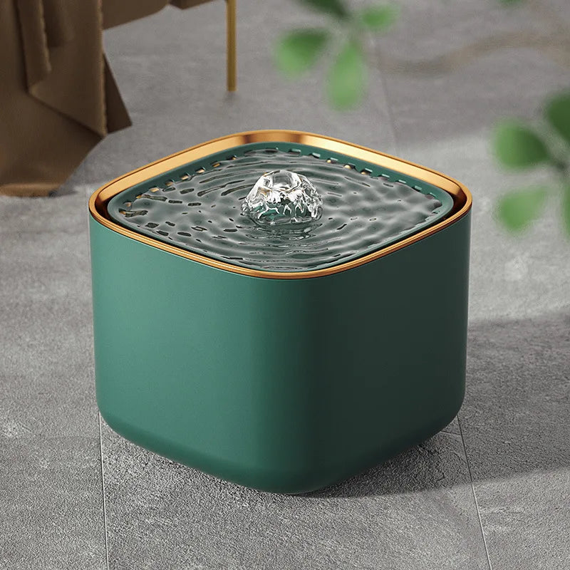 3-Liter silent pet water fountain for cats & dogs, ensures fresh filtered hydration. BPA-free, USB powered.