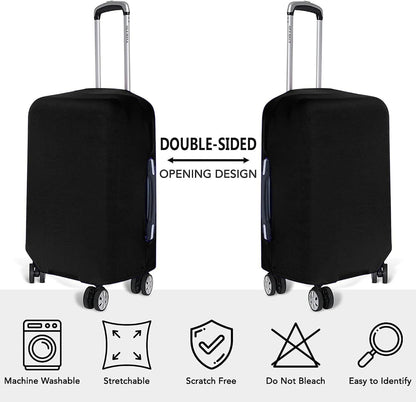 Versatile stretchable luggage cover set (3-piece) for various suitcases, ensuring travel protection.