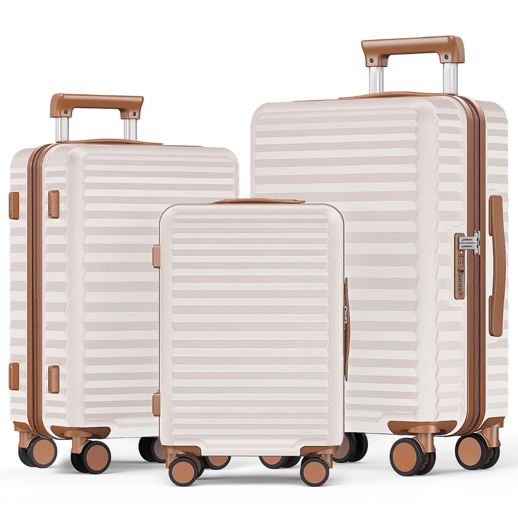 Sleek hardside travel luggage set with smooth spinner wheels. Lightweight & durable suitcases for any journey.