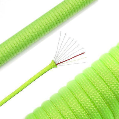 Detailed view of 550 paracord texture, 31m length, for survival and camping