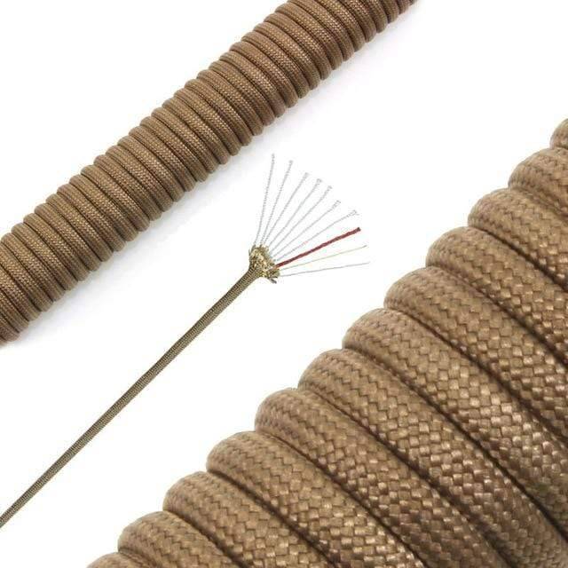 31m survival 550 paracord, coiled tightly, ready for emergency and camping use