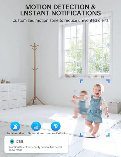 Smart light bulb camera featuring 360° panoramic view, HD night vision, and app-controlled motion tracking.