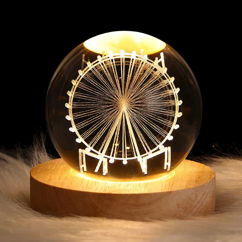 Captivating celestial 3D crystal light, a unique decorative lamp for magical room decor & romantic mood.