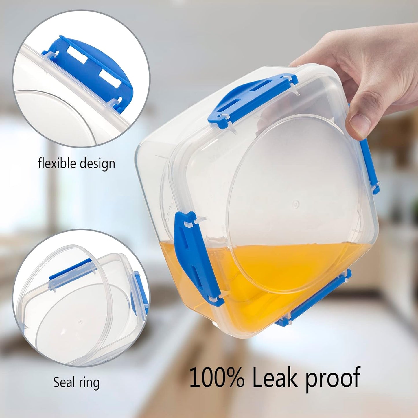 Airtight lunchbox containers (4-pack) for meal prep. Stackable & leakproof, keeping food fresh for longer.