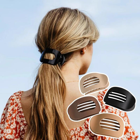 4-pack minimalist women's claw hair clips for strong hold. Ideal for thick or thin hair, various styles.