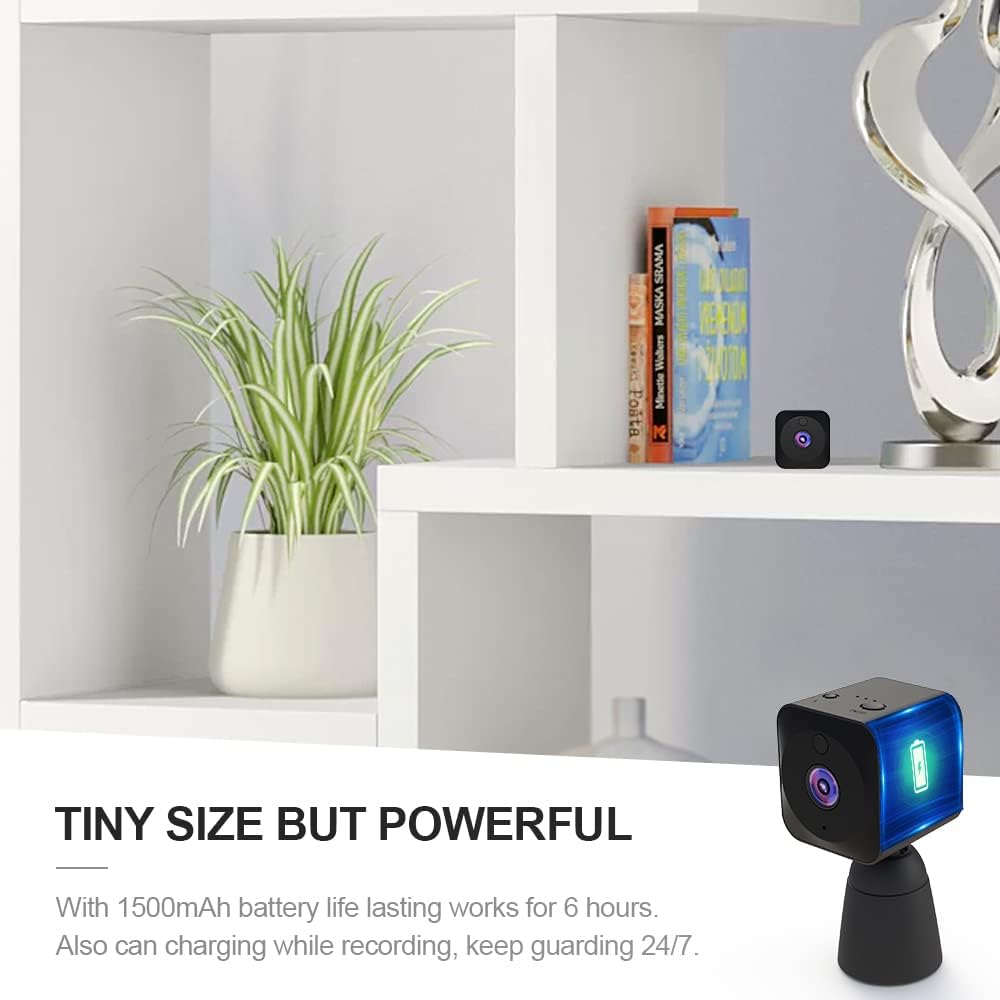Wireless 4K WiFi hidden mini security camera with night vision. Easy-to-install indoor cam for home surveillance.