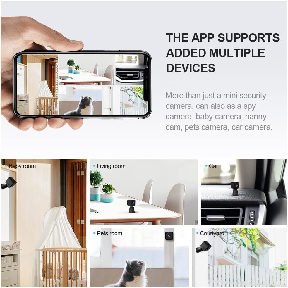 Advanced night vision 4K WiFi hidden mini security camera. Ideal for discreet indoor home surveillance.