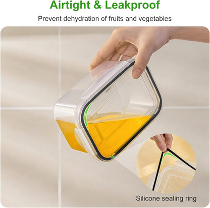 Versatile 5-piece FreshKeeper food storage system with removable drainers for effective kitchen organization.