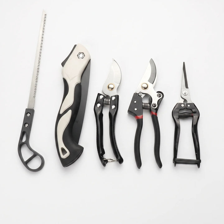Complete 5-piece gardening hand tool set for all yard maintenance and garden care tasks.