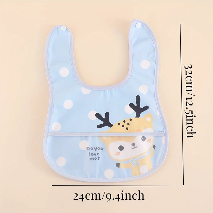 Adjustable waterproof baby bibs, a 5-pack for growing toddlers, ensuring comfy, mess-free feeding.