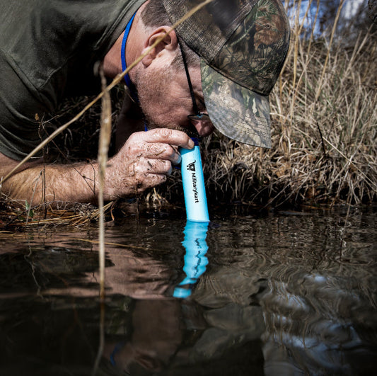 5-Stage portable water filter straw for camping, hiking, survival, and emergency preparedness
