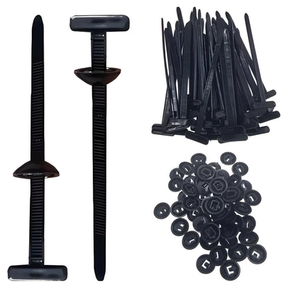 50-pack heavy-duty self-locking nylon cable ties for secure cable management and organization in home, office, and industrial use.