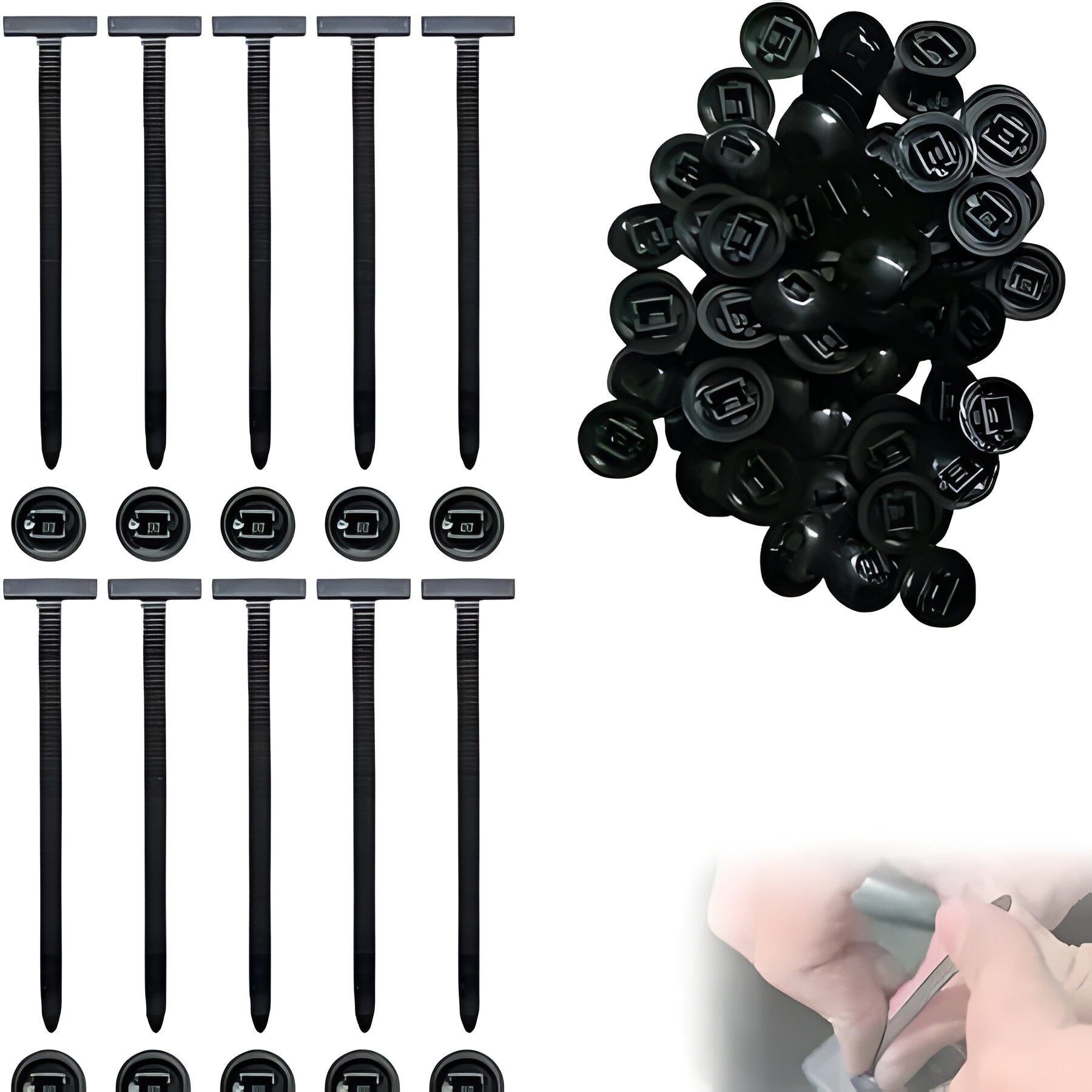 Versatile black zip ties for electrical, industrial & home office bundling. Strong self-locking nylon for reliable cord organization.