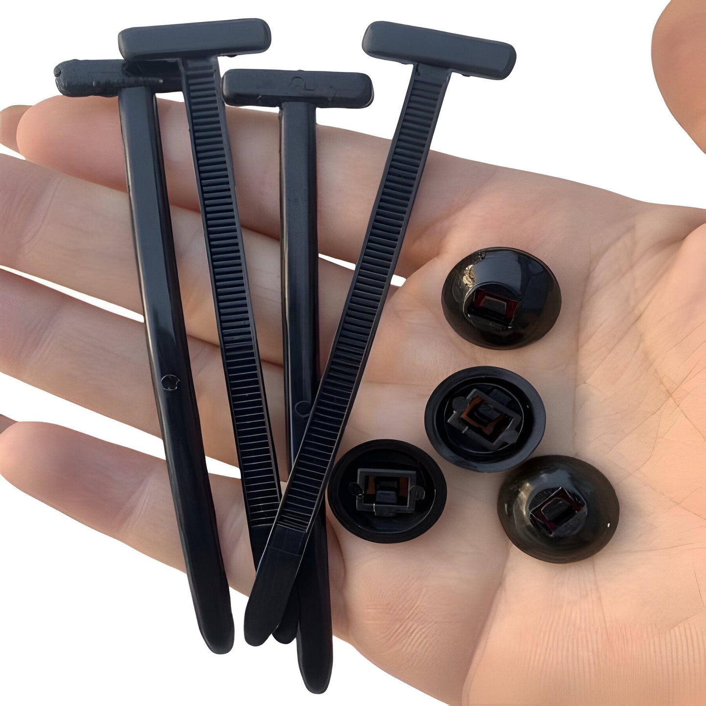 Durable 50-pack nylon zip ties for heavy-duty bundling. Self-locking cable ties perfect for electrical and industrial applications.