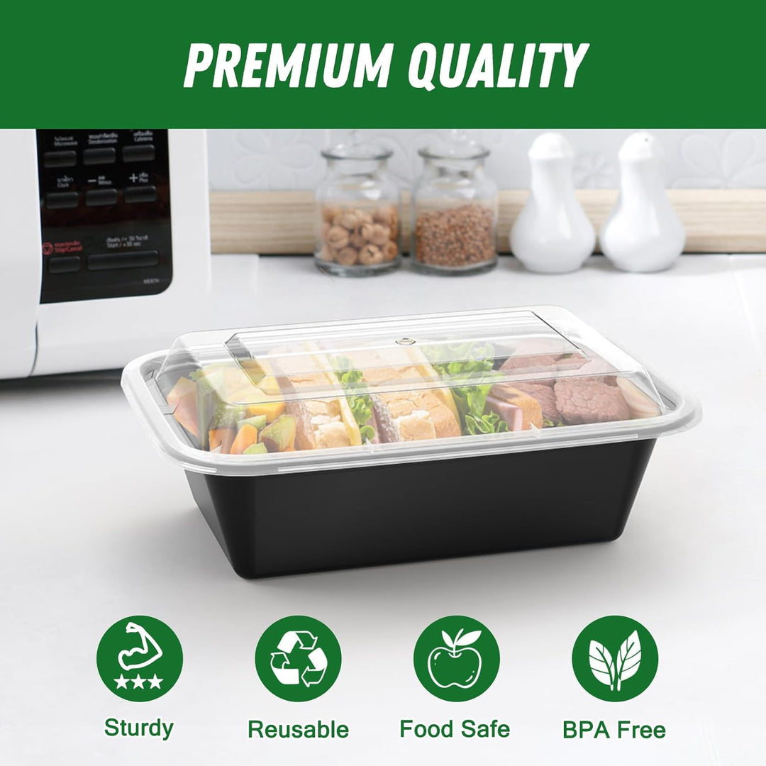 Complete 50-piece set of reusable lunch box containers, ideal for healthy meal prep & portion control.