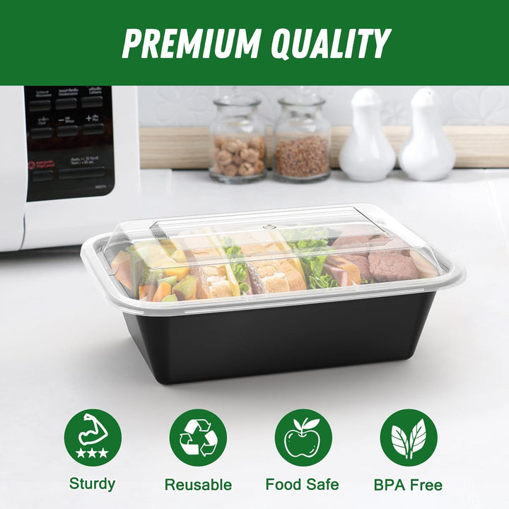 Complete 50-piece set of reusable lunch box containers, ideal for healthy meal prep & portion control.