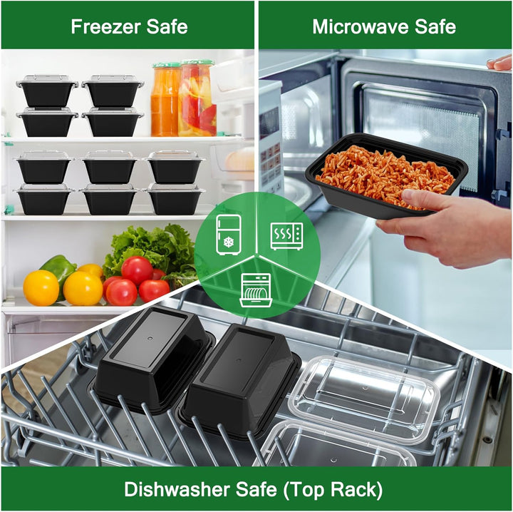 Economical 50-piece storage set for meal prep, featuring stackable & reusable food containers with lids.