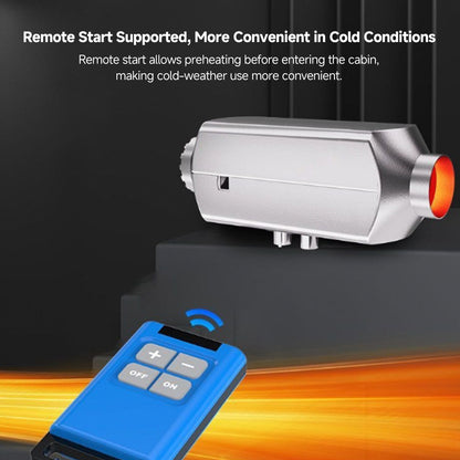 5000W diesel heater connected to a car battery for portable winter heating