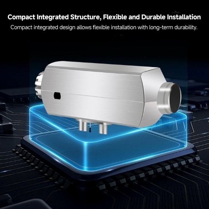 Close-up of the robust casing of a 5000W diesel heater for truck and RV