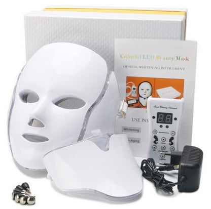 LED light therapy mask for anti-aging. Reduces wrinkles & fine lines, improves skin elasticity on face & neck.