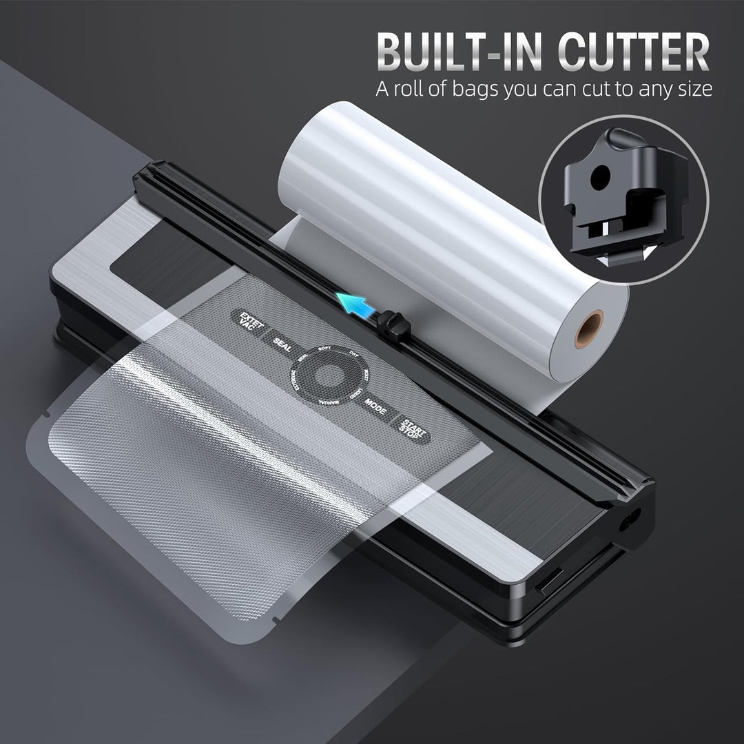 Powerful automatic vacuum sealer ensuring optimal food preservation, keeping groceries fresh longer with ease.